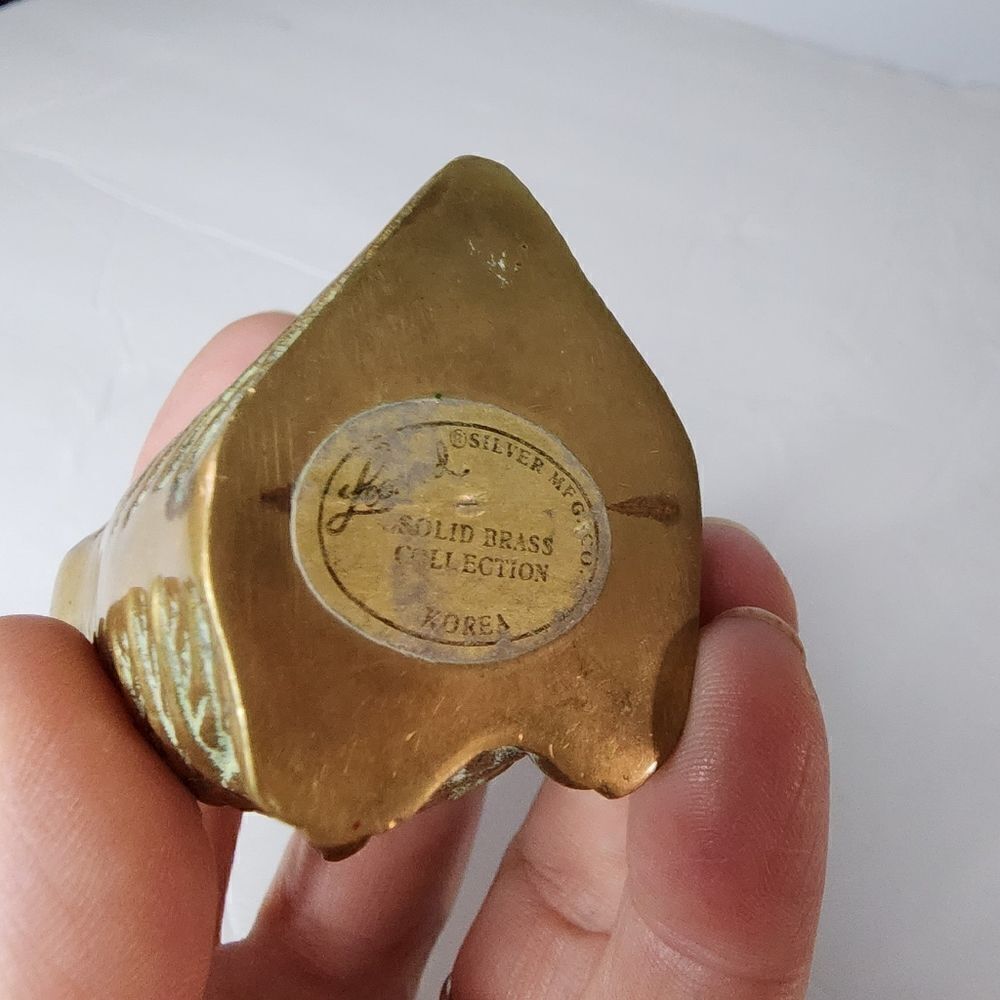 Vintage Leonard Brass OWL Figurine with Aged Patina mid century 1950s Korea - Picture 2 of 4